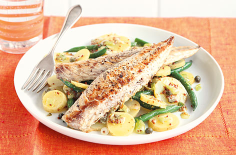Mackerel with lemon mustard potatoes recipe