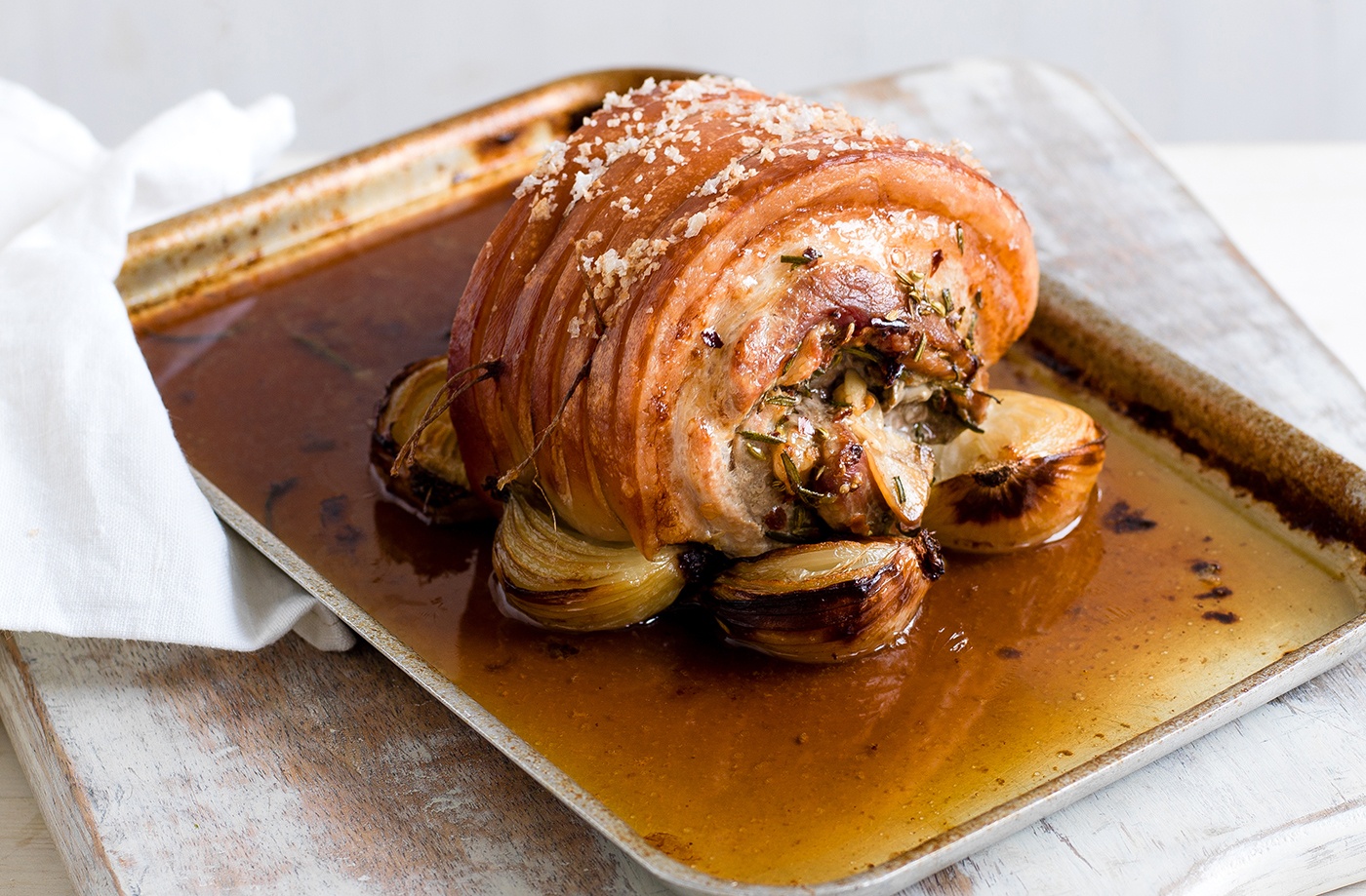 Cook the porchetta
