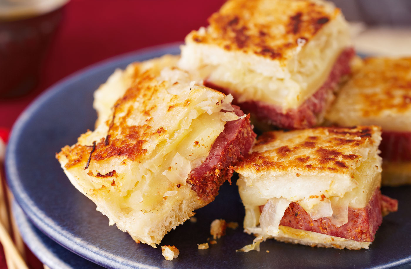 Mini toasted Reuben sandwiches recipe