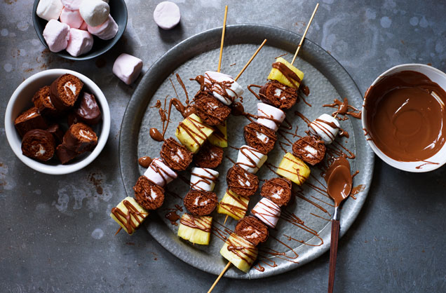 Mini roll skewers