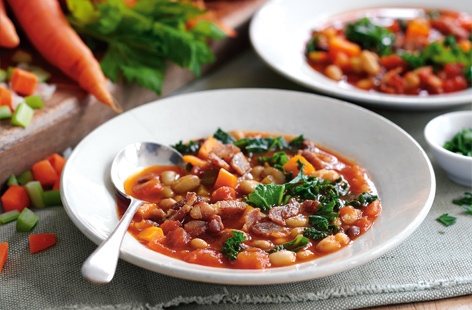 Mixed bean soup with bacon recipe