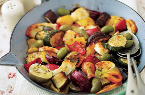 Moroccan vegetables with halloumi recipe