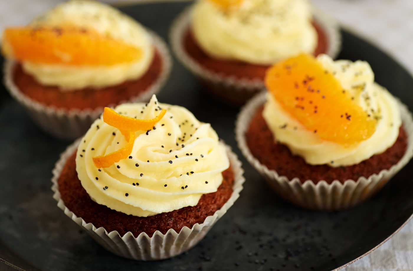 Orange and poppy seed cupcakes with cream cheese frosting recipe