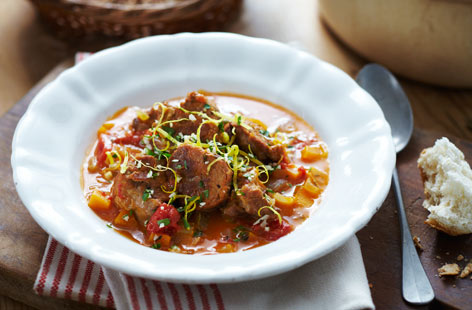 This slow-cooked and tender lamb osso bucco recipe is a perfect weekday winter warmer. Lamb chunks simmer for the best part of a day with herbs and vegetables in white wine and stock. Delicious with rice or crusty bread to mop up all the juices.