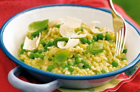 Pea and pesto risotto recipe