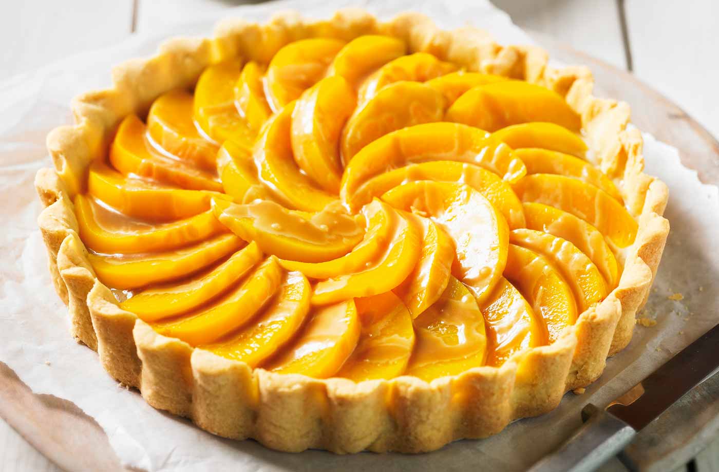 Peach caramel tart recipe