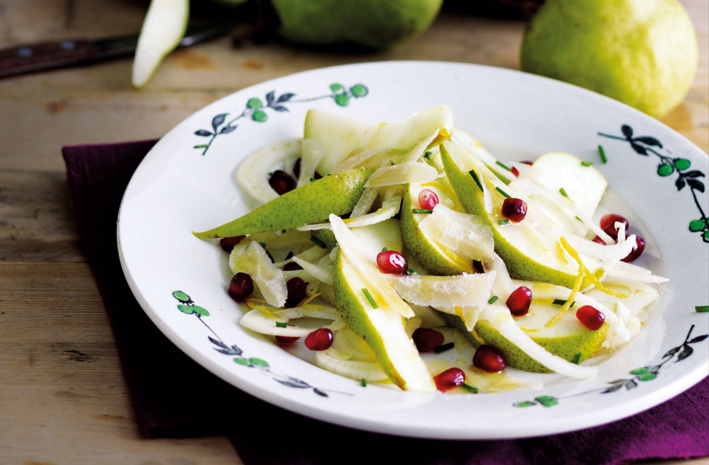 Pear, fennel and pomegranate salad recipe