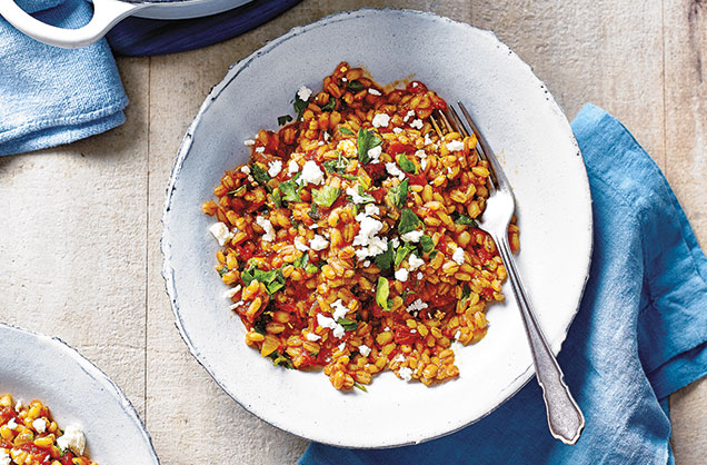 Pearl barley and tomato risotto