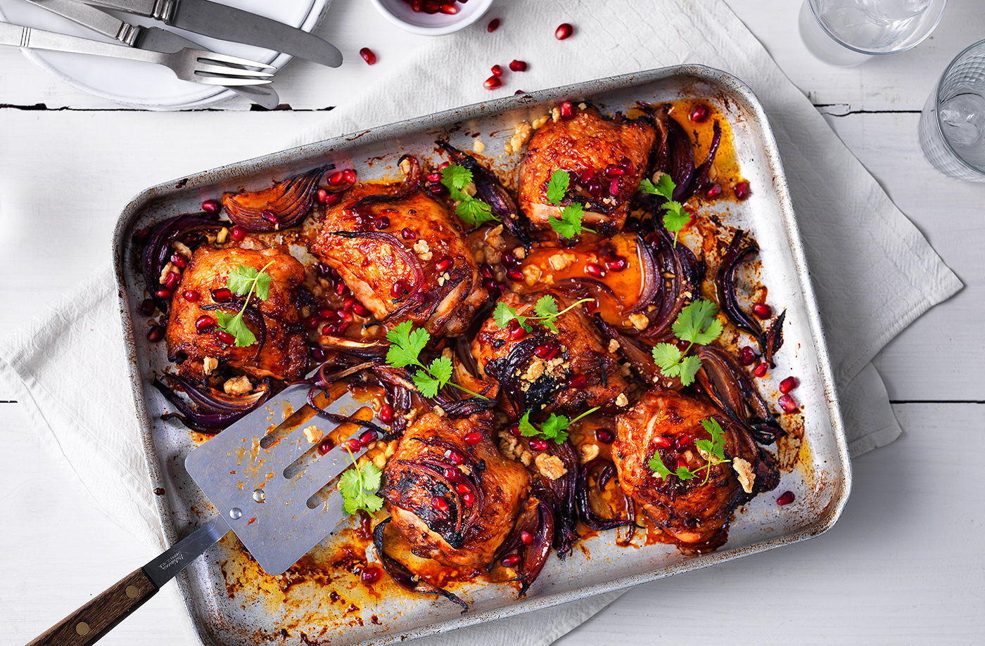 Sticky pomegranate chicken  recipe