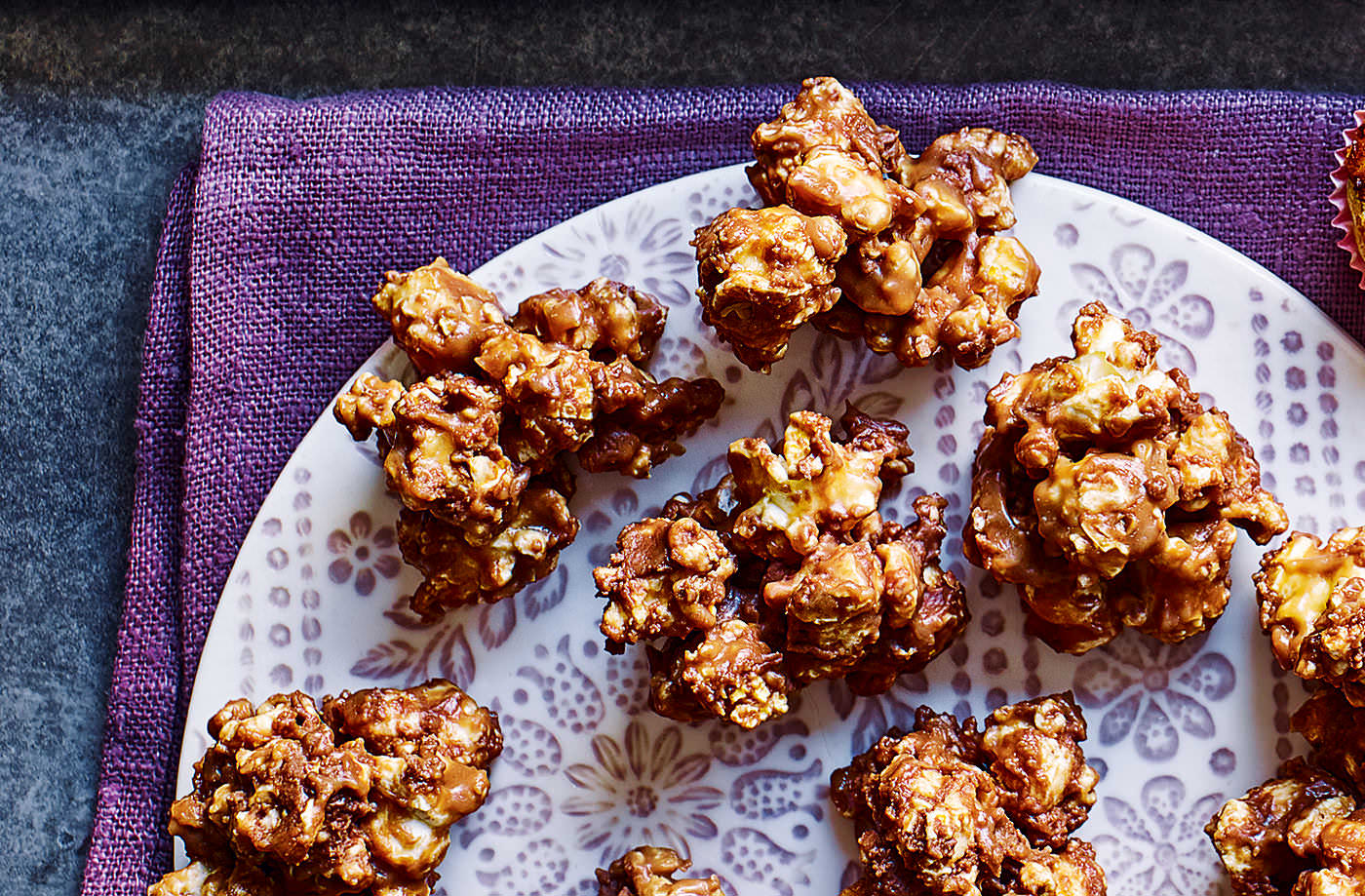 Salted caramel and chocolate popcorn bites recipe