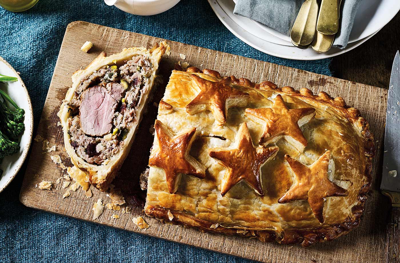 Stuffing and pork wellington recipe