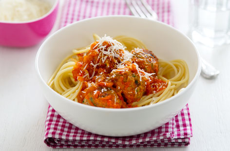 A failsafe crowd-pleaser, these meatballs made with pork have a light and delicate texture with the earthy flavour of rosemary and the addition of grated courgettes for an extra veg hit. Ideal to make in big batches and freeze for a no fuss midweek fallback.