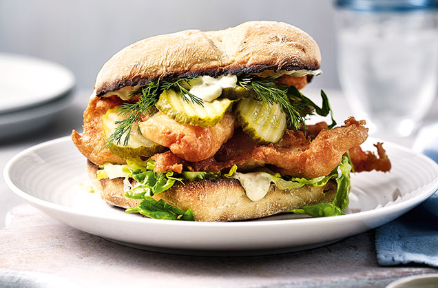 Posh fish finger sandwiches