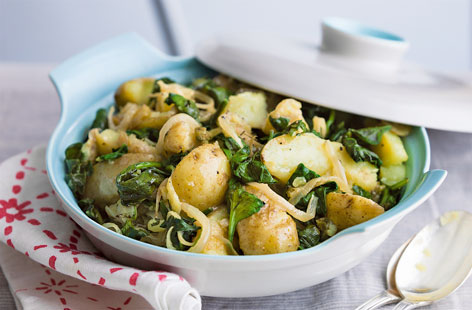 This Scandinavian side dish marries potatoes with spinach and capers to pack a real flavour punch, and goes perfectly with baked or poached fish.