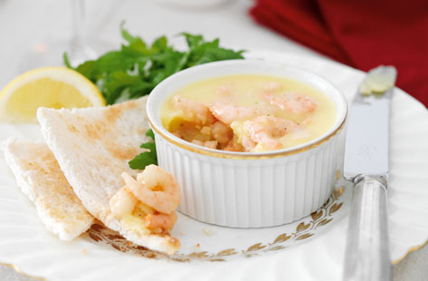 Potted prawns with Melba toast recipe