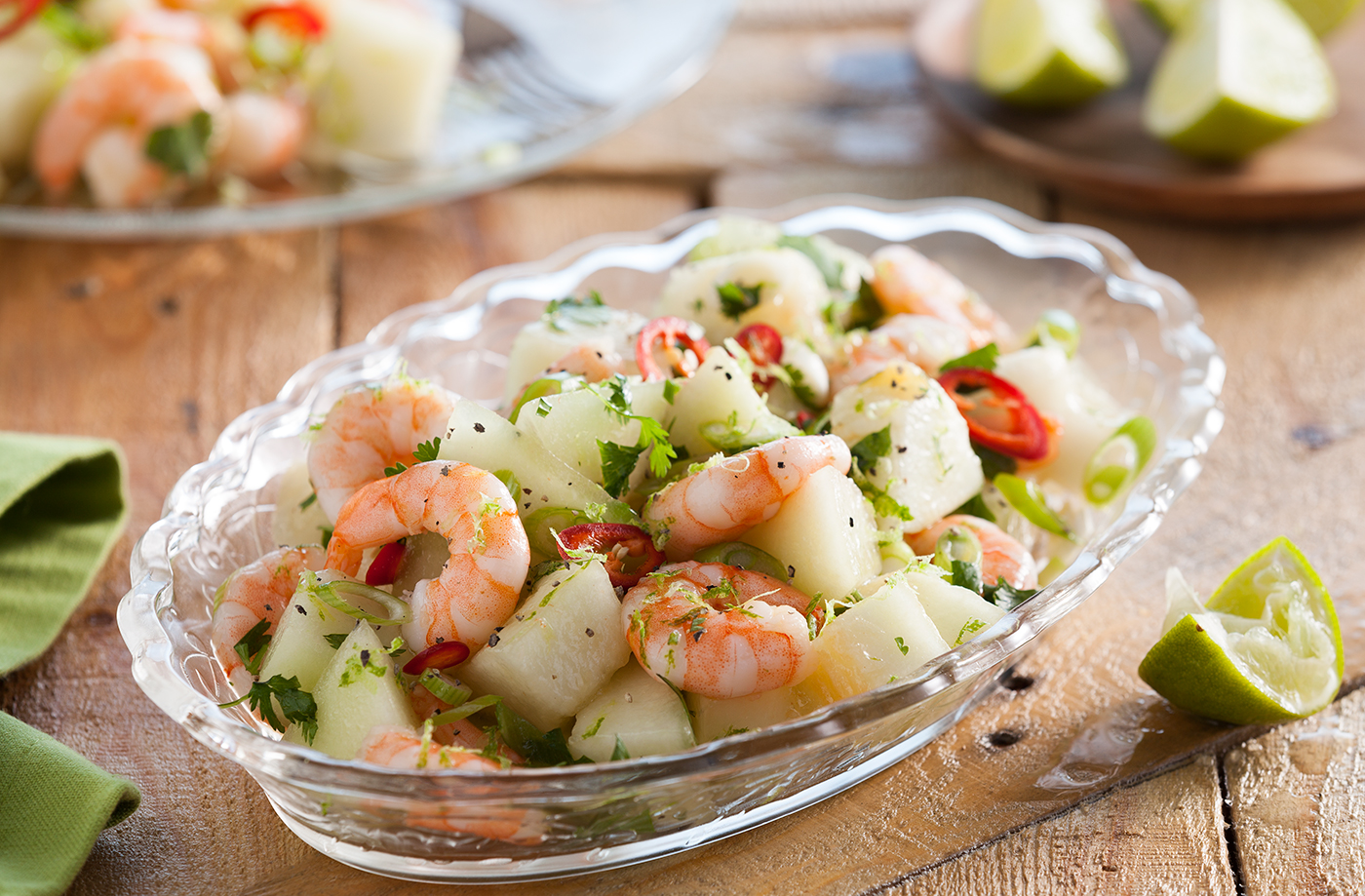 Prawns and melon recipe