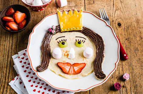 Transform your pancakes into princess' with a few simple and delicious decorations