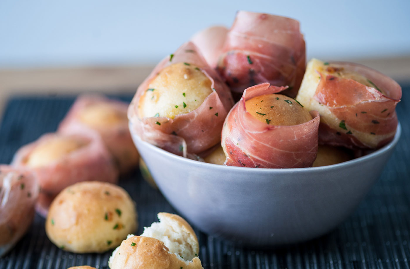 Paul Ainsworth's garlic dough balls wrapped in prosciutto recipe
