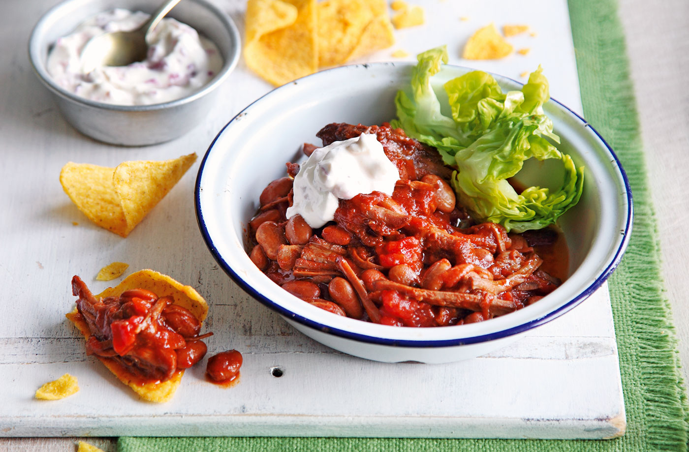 Pulled barbecue beef with pinto beans recipe