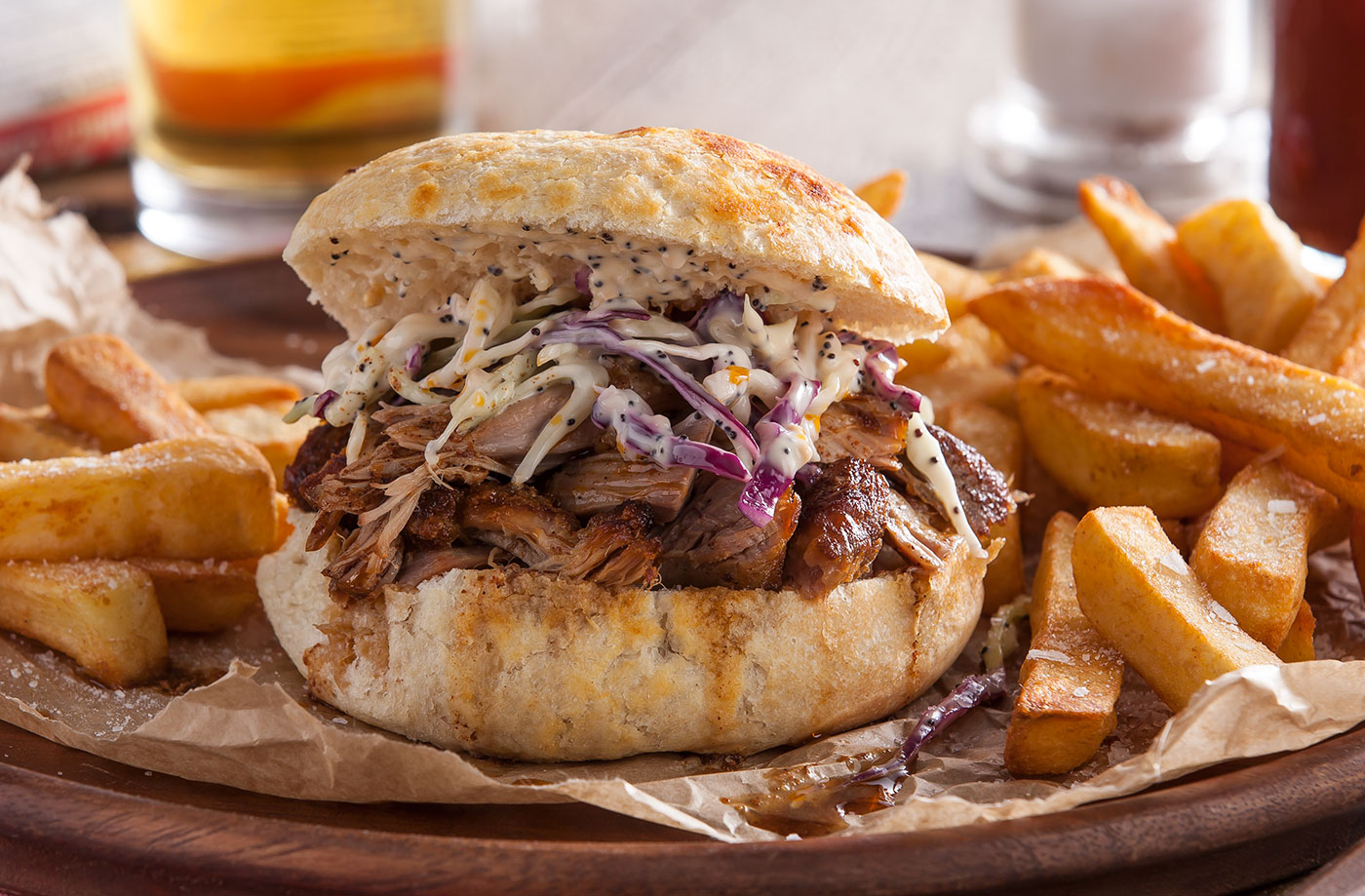 Pulled pork sandwich with slaw recipe