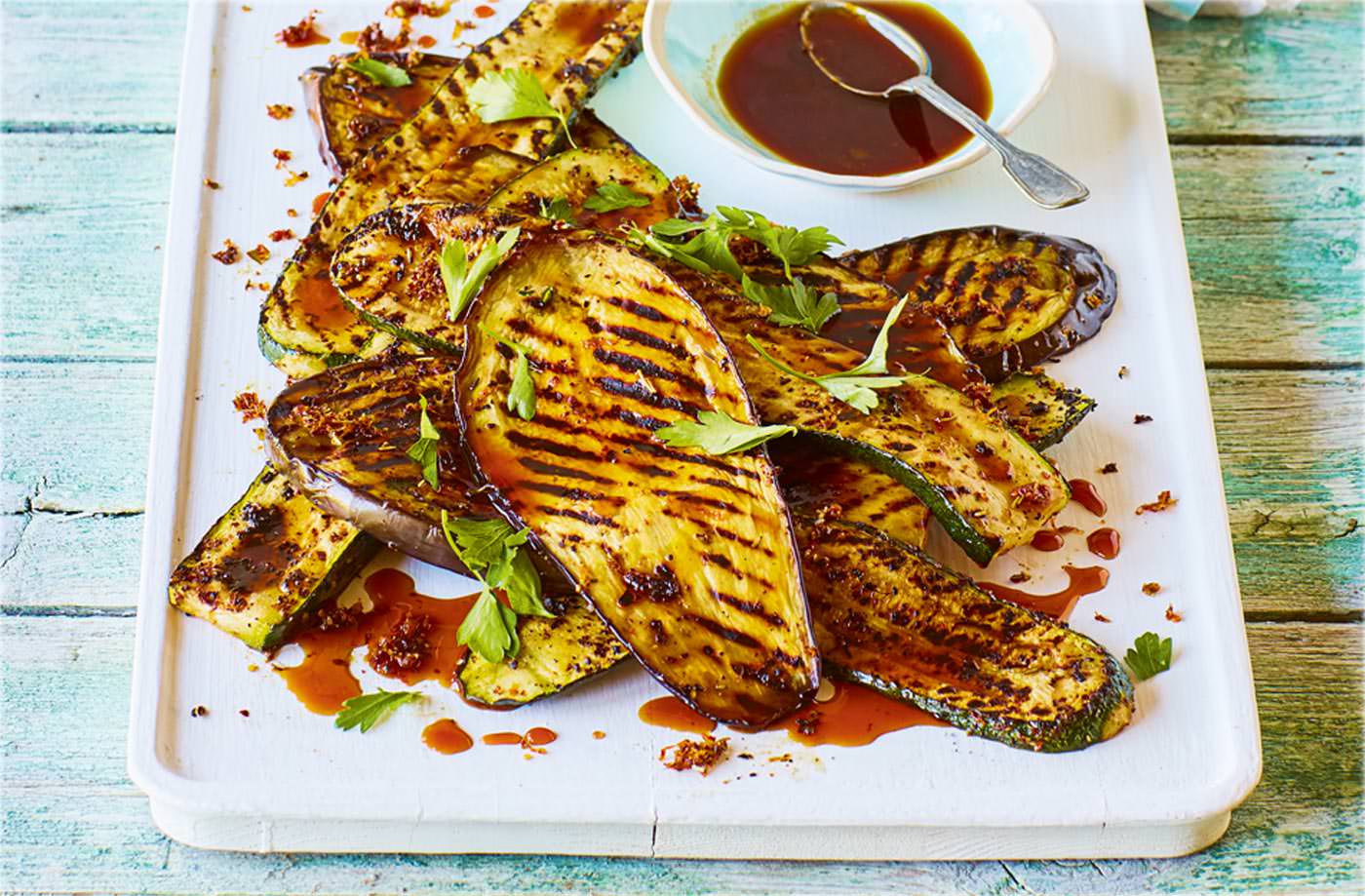 Za’atar aubergine and courgette steaks recipe