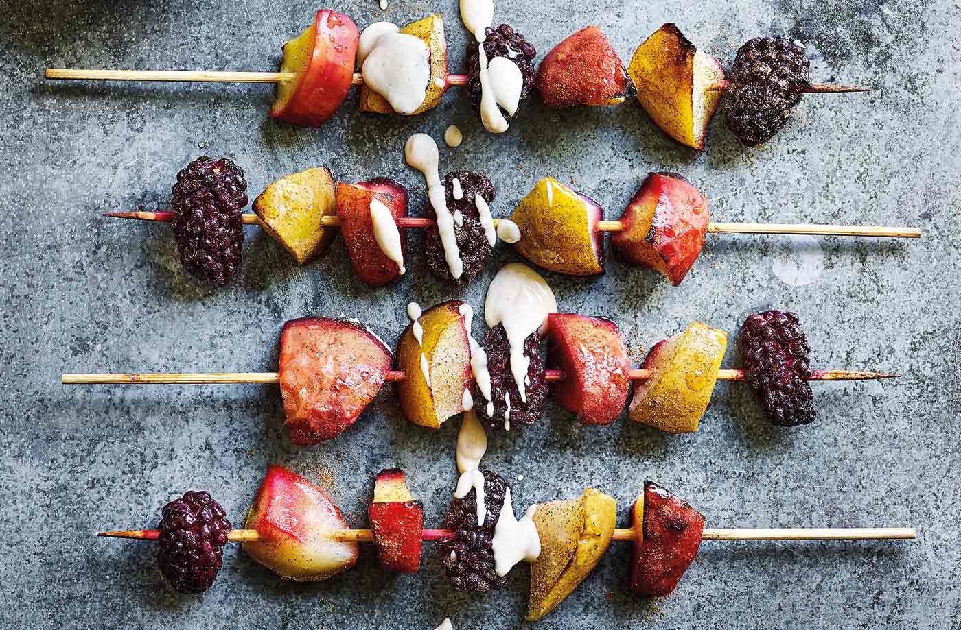 Autumn fruit kebabs recipe