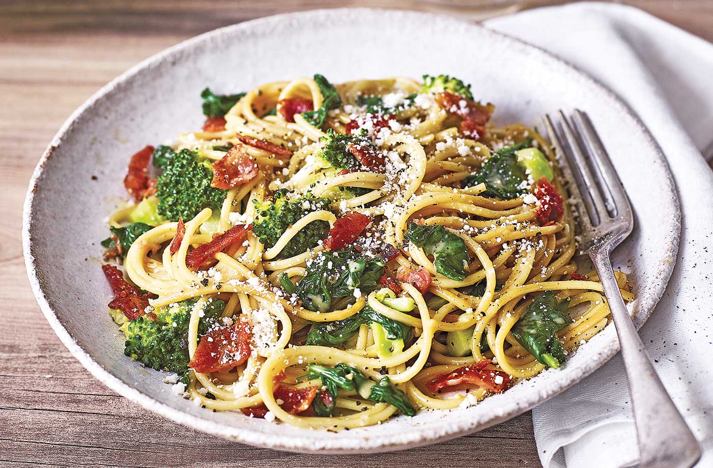 Broccoli and bacon carbonara recipe