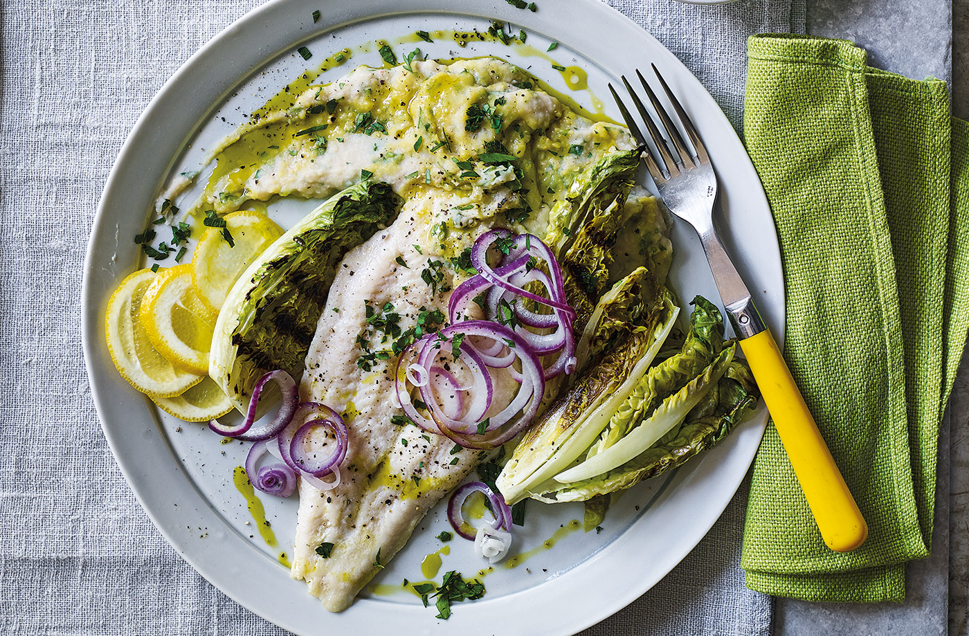 White fish with bean mash recipe