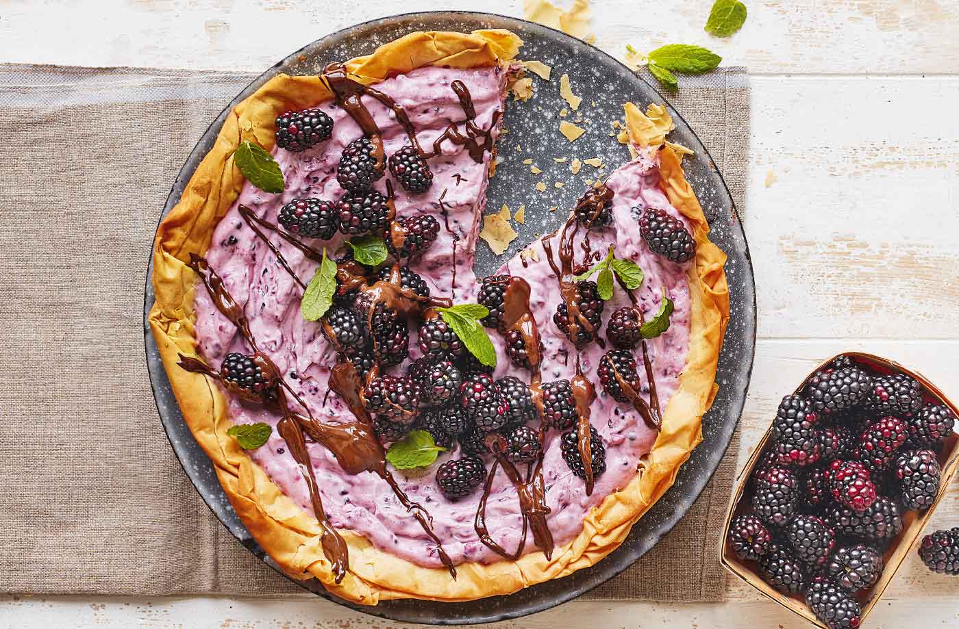 Blackberry filo tart recipe