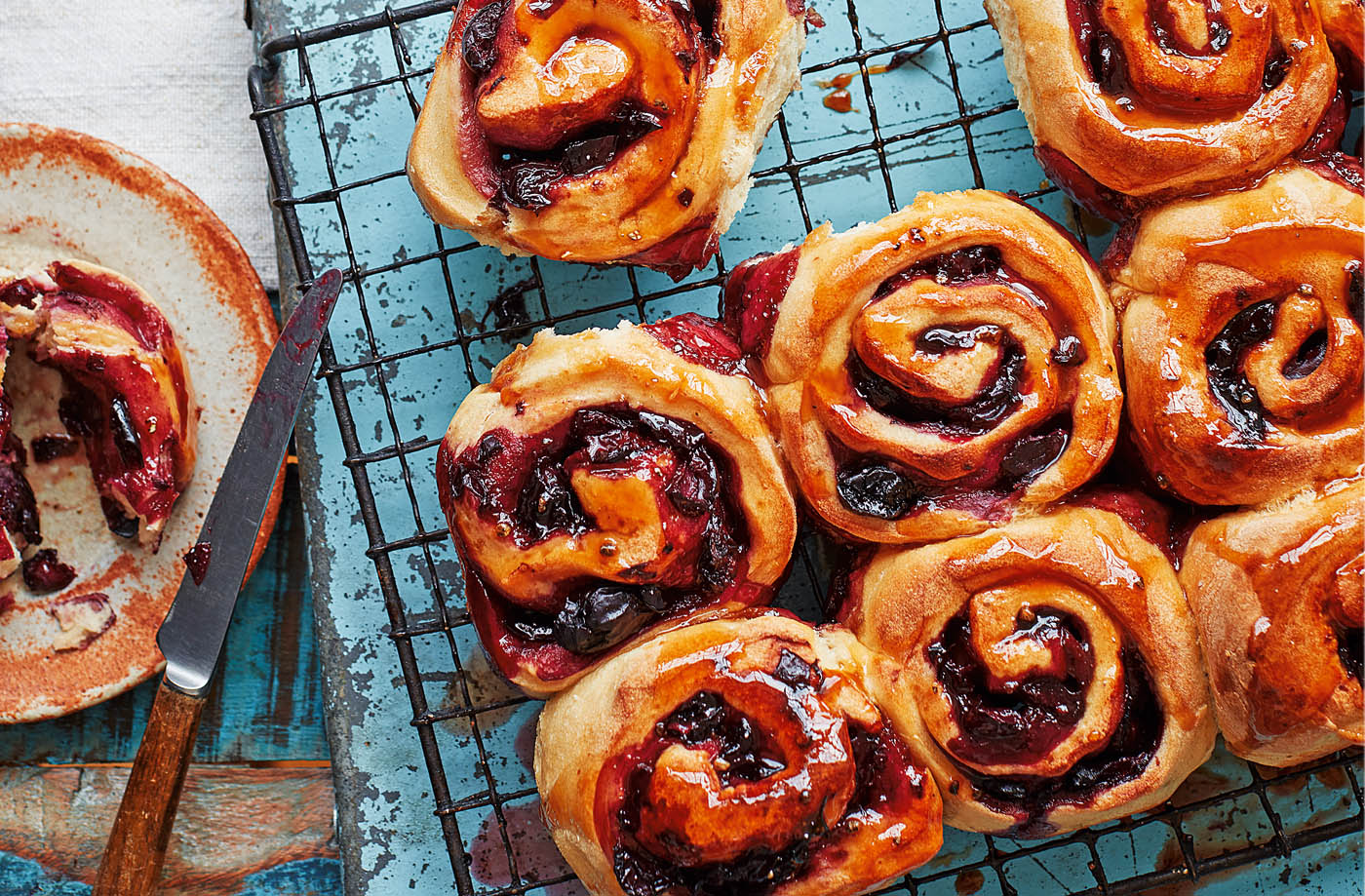 Cherry and cardamom swirls recipe