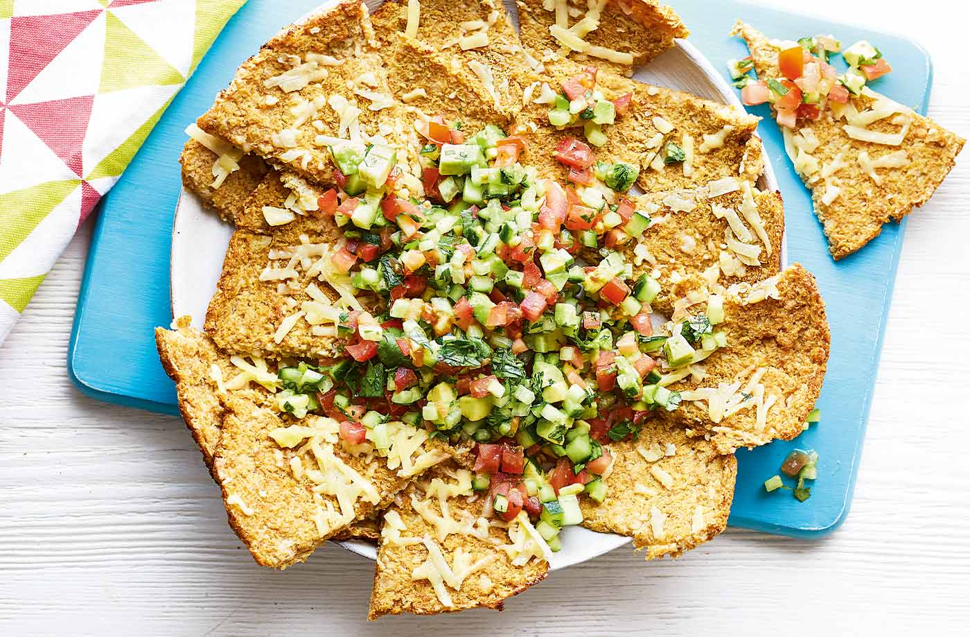 Cauliflower ‘nachos’ with cucumber salsa recipe
