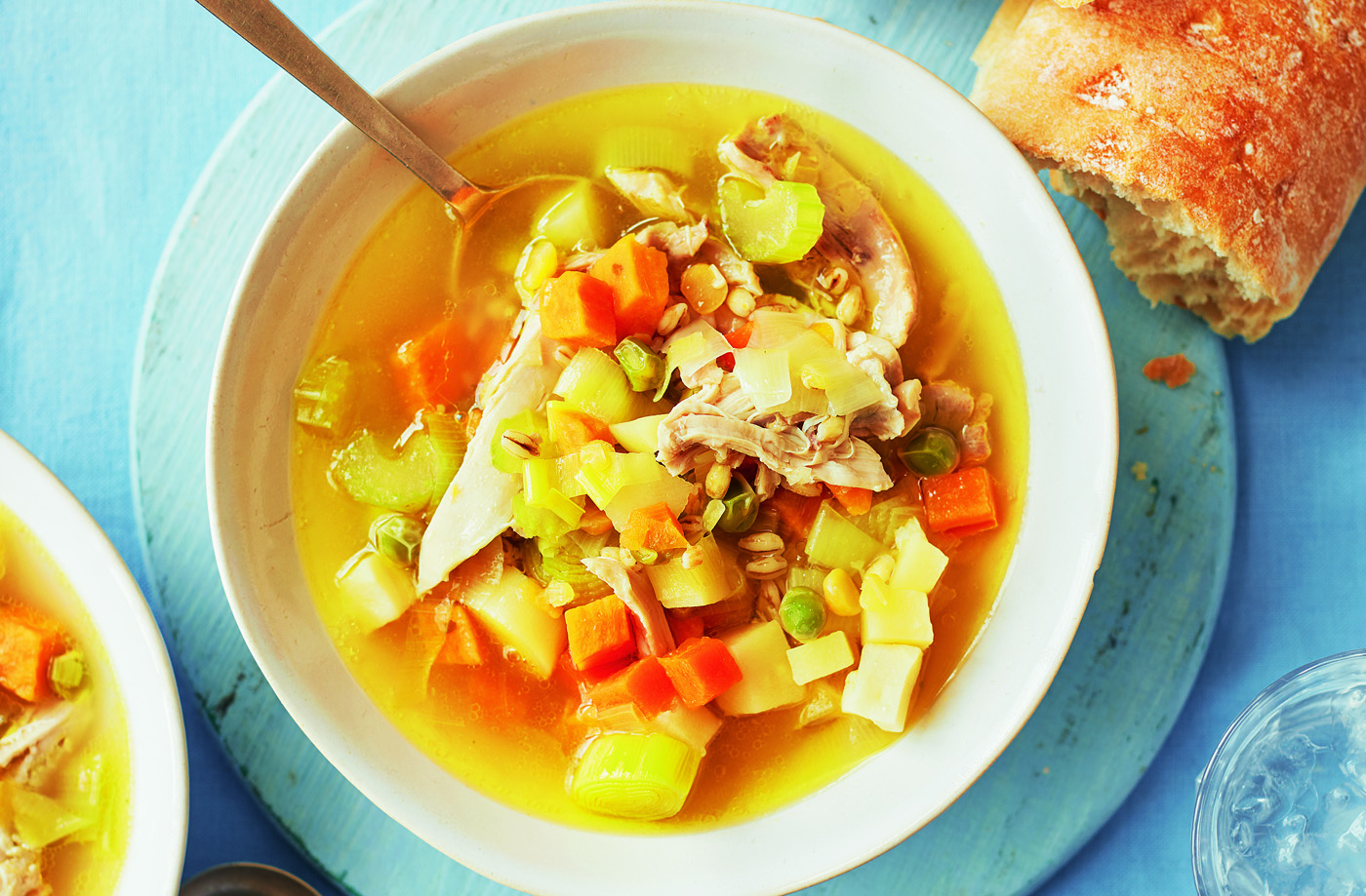 Chicken, root veg and lentil broth recipe