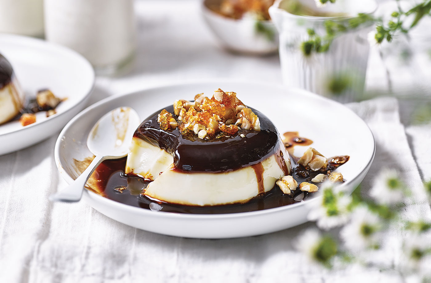 Condensed milk and coffee panna cottas recipe