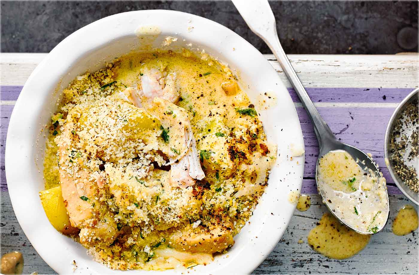 Coronation chicken and potato pies recipe