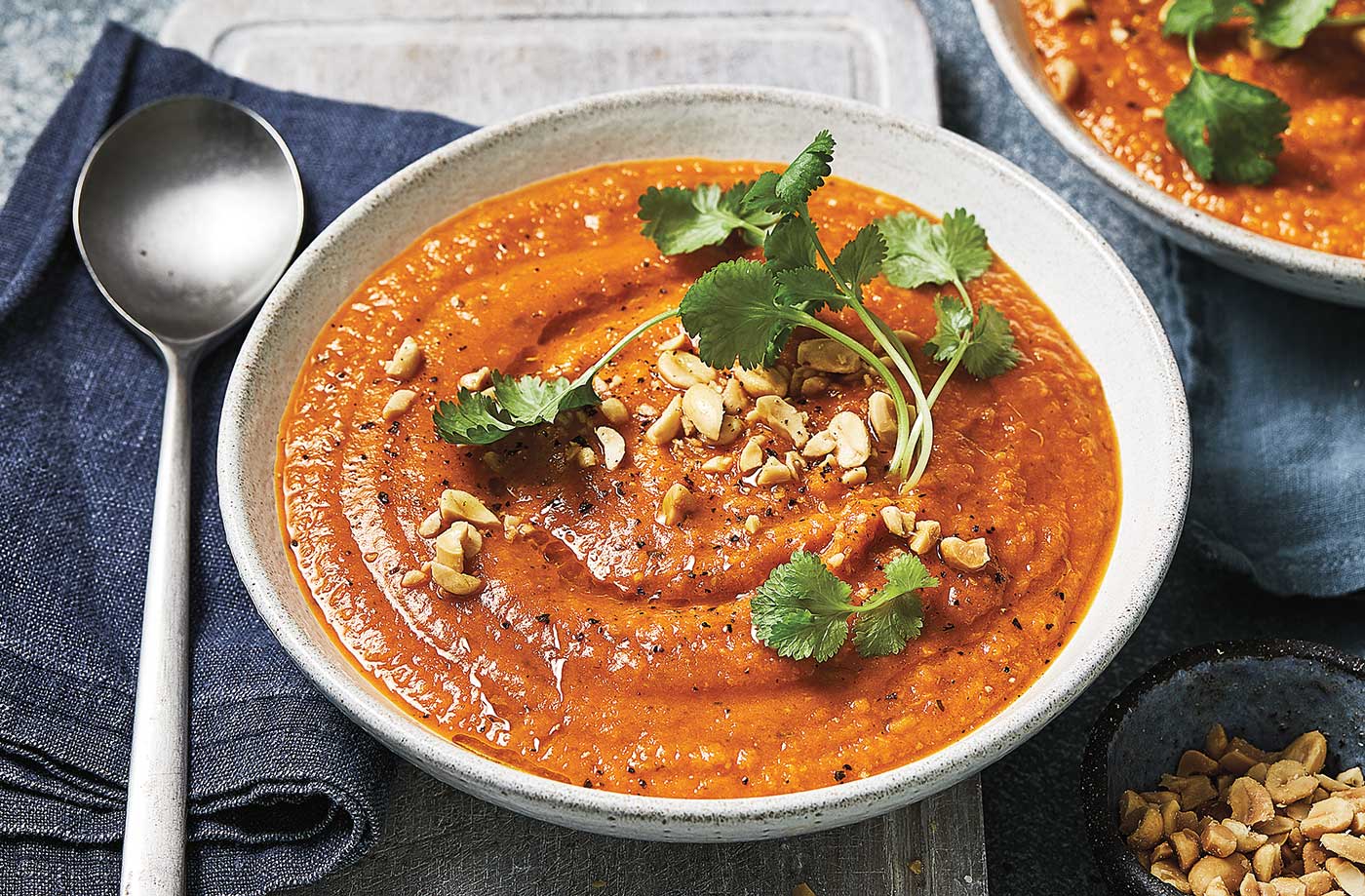 Creamy korma-style sweet potato soup recipe