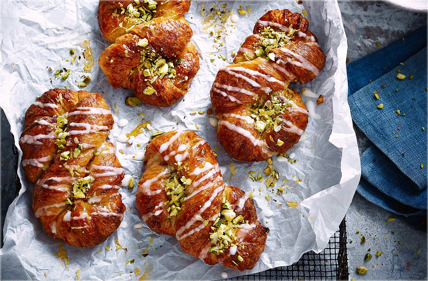 Pistachio and lemon Danish pastries recipe
