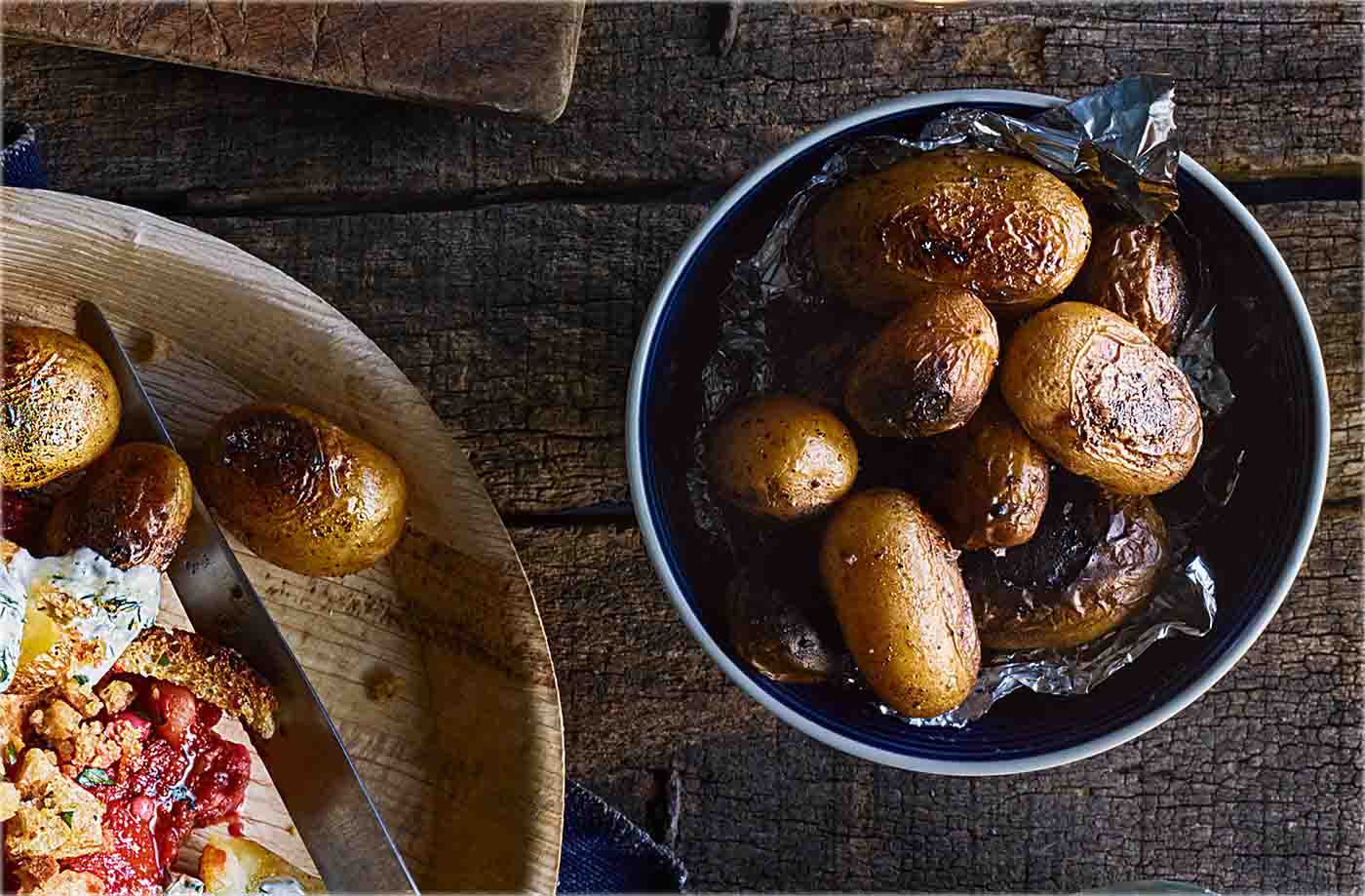 Fire-roasted baby potatoes recipe