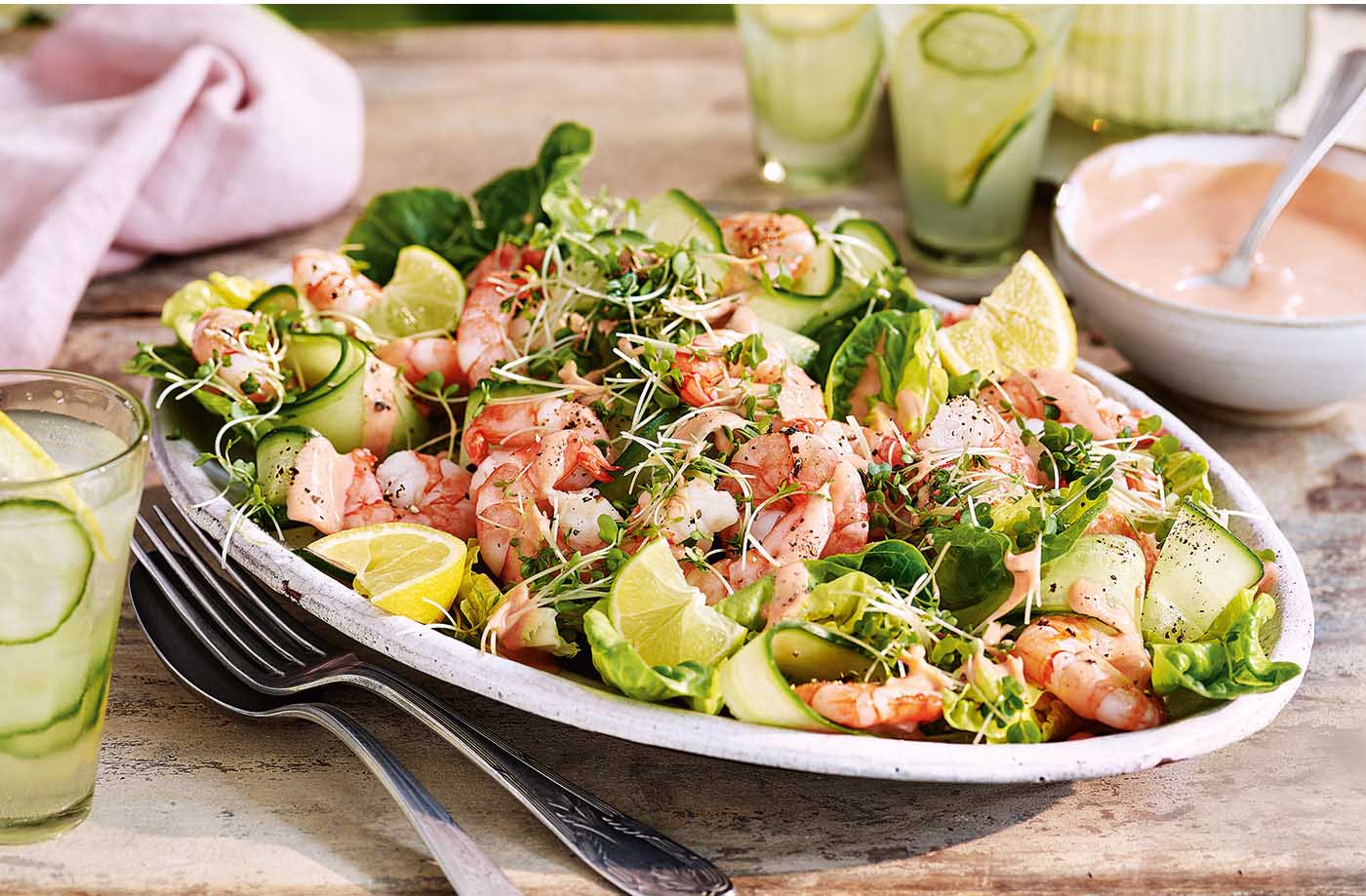 Fiery prawn cocktail salad recipe