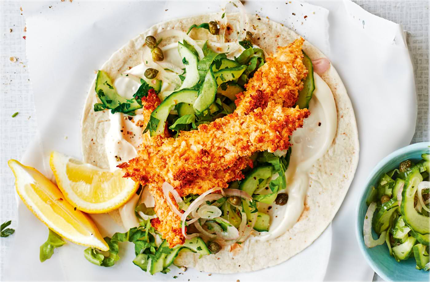 Fish finger wraps  recipe