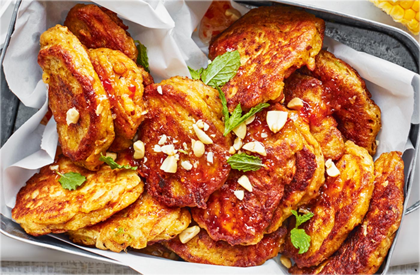 Satay fritters recipe