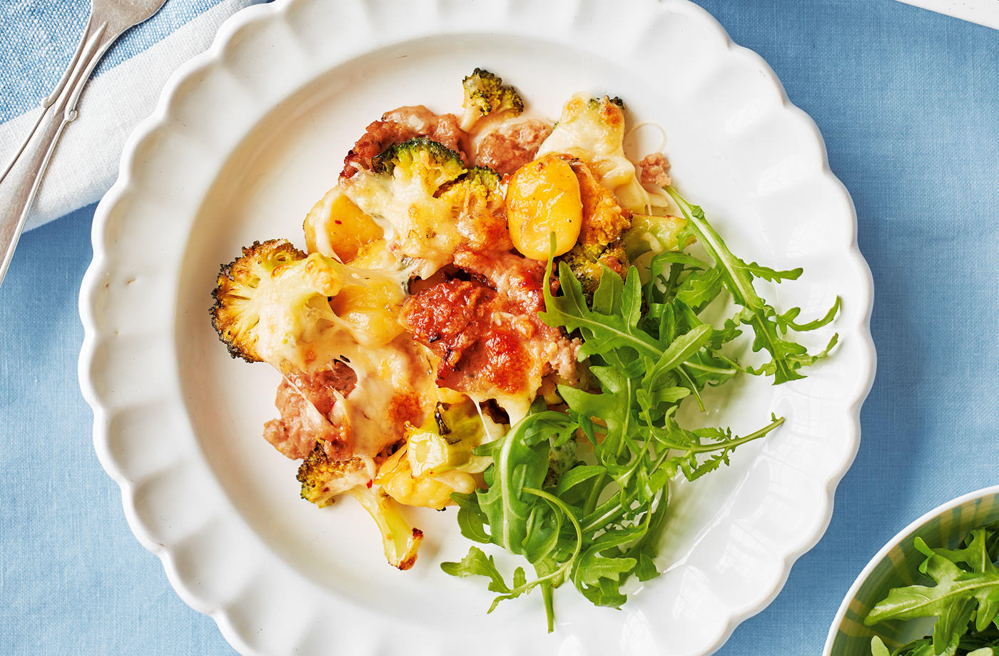 Sausage, broccoli and gnocchi bake recipe