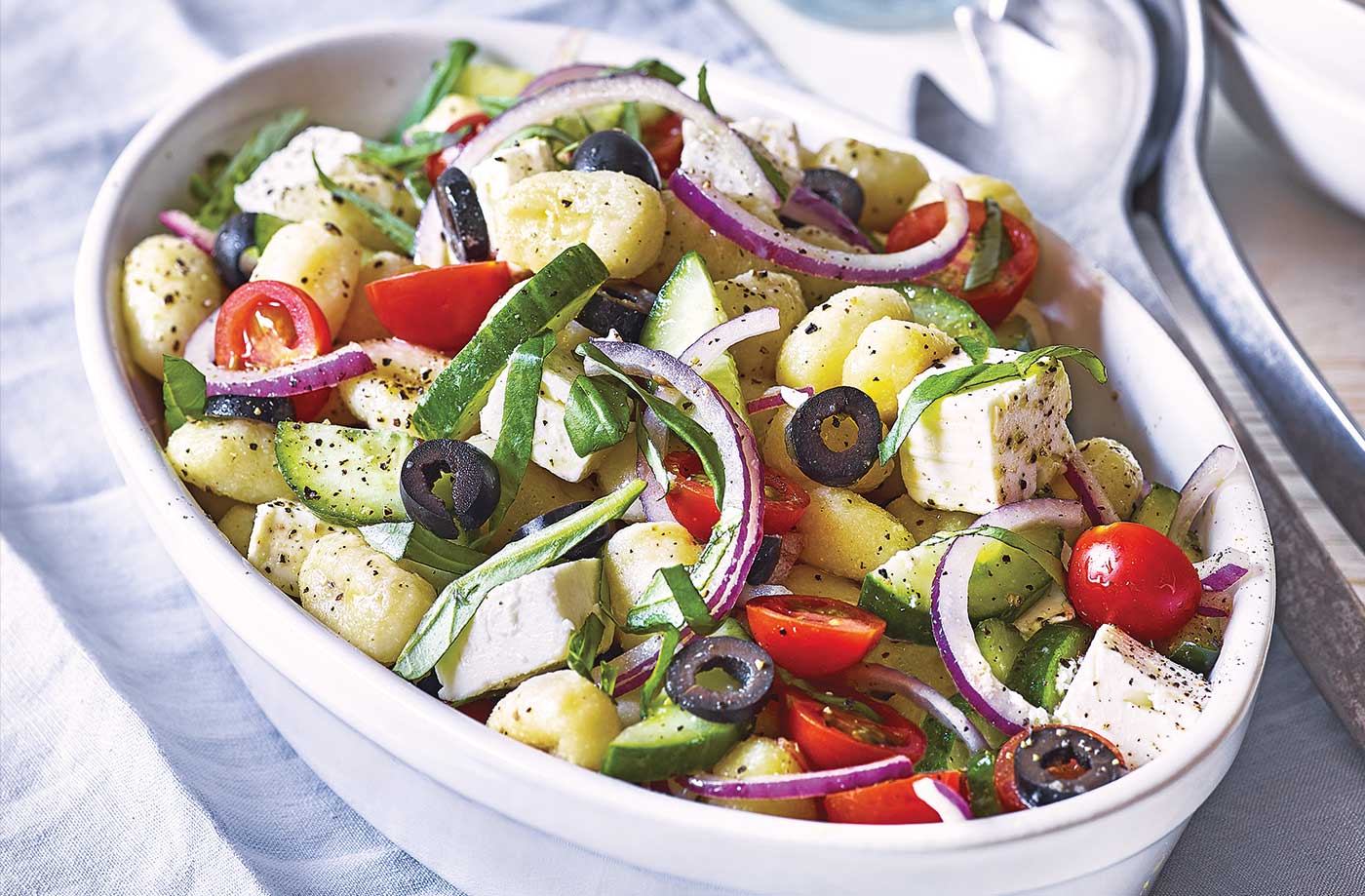 Greek-style gnocchi salad recipe