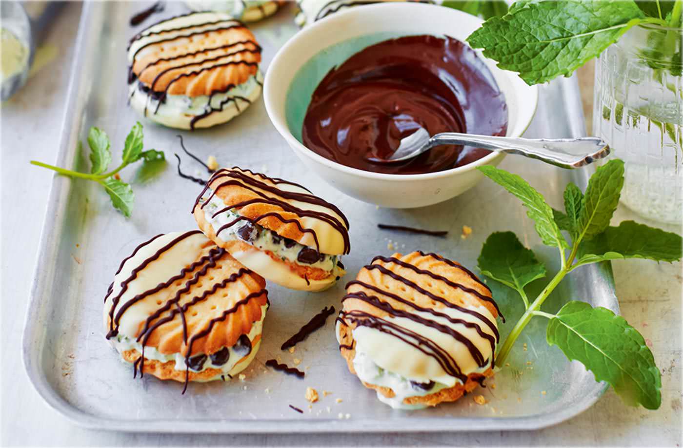 Mint and white chocolate ice cream shorties recipe