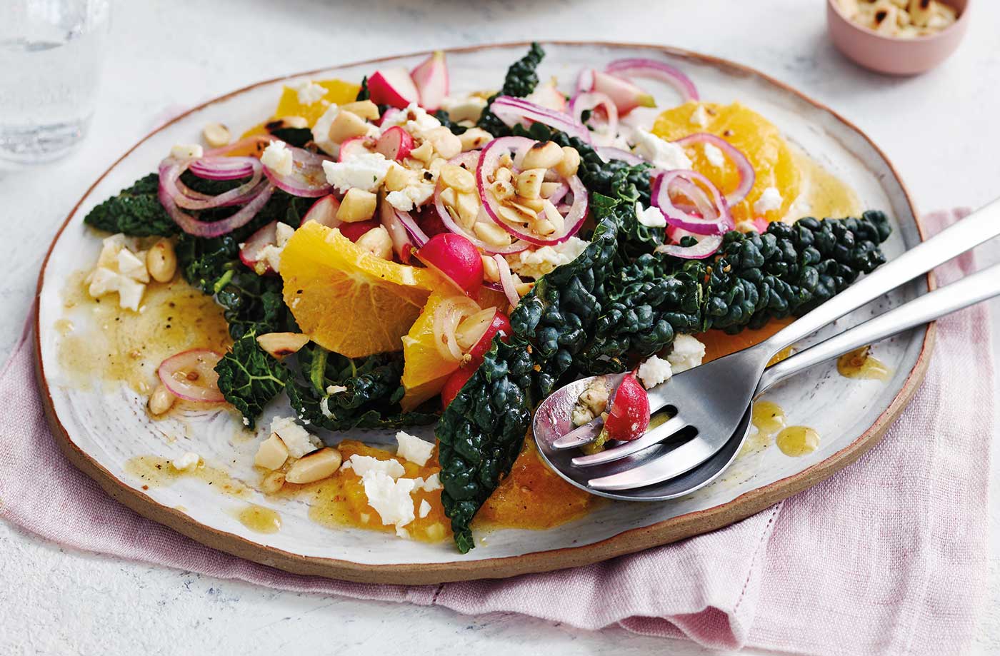 Kale, orange and feta salad recipe
