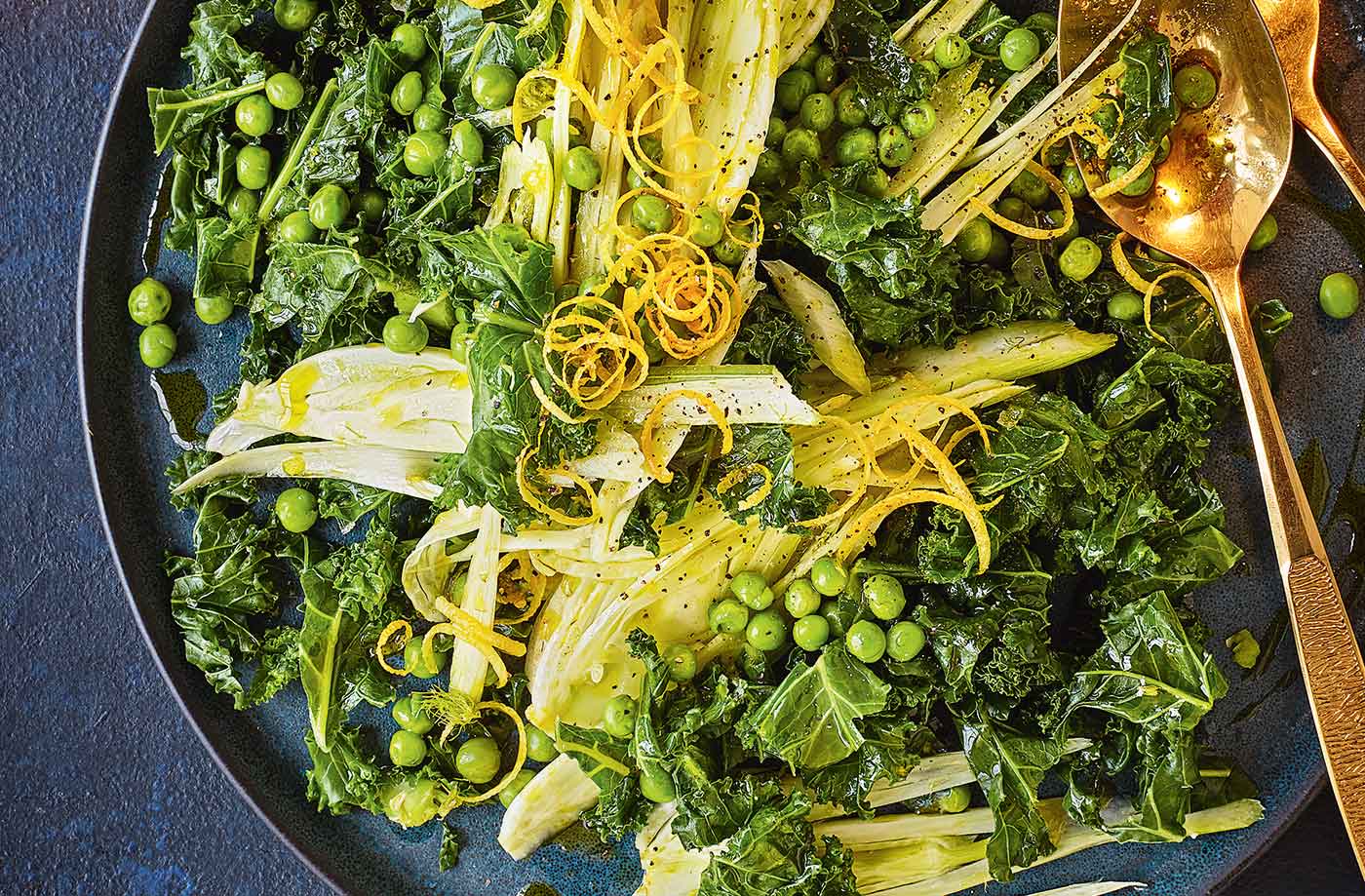 Kale, pea and fennel salad recipe