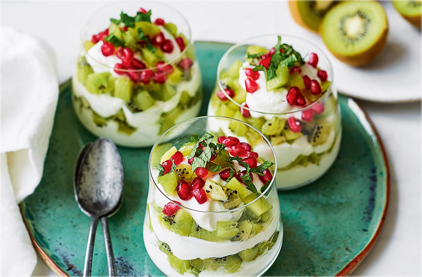 Kiwi and coconut parfait recipe