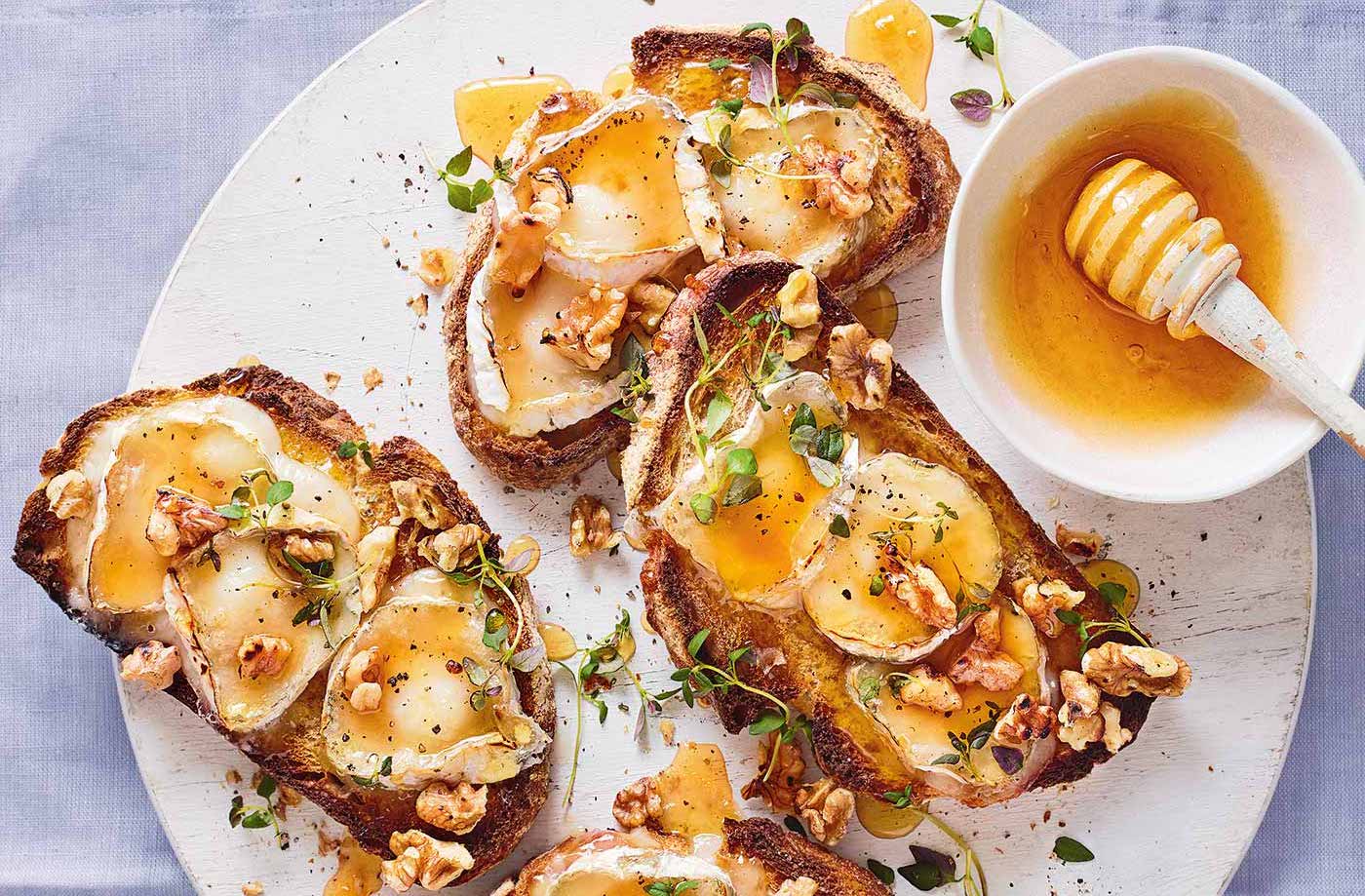 Lavender honey and goat's cheese bruschetta recipe