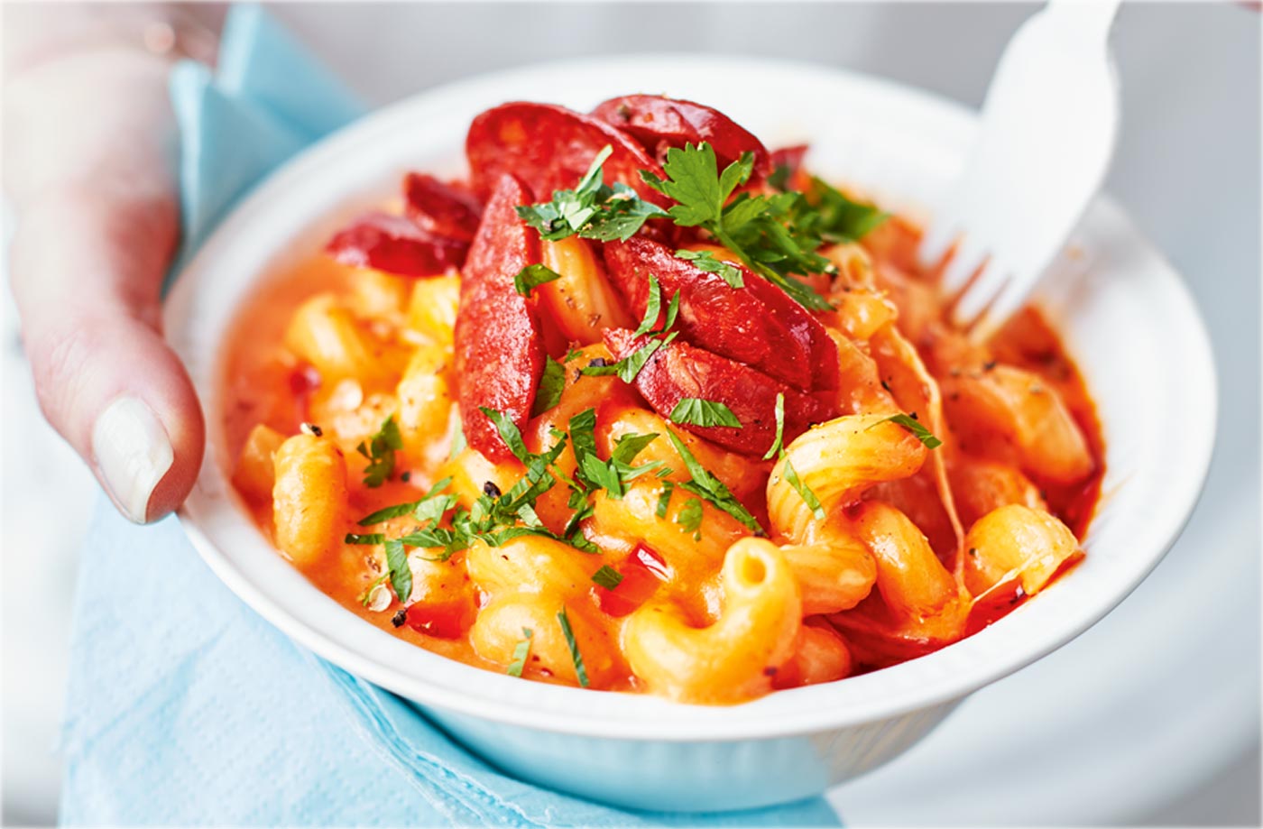 Chipotle and chorizo red mac 'n' cheese recipe