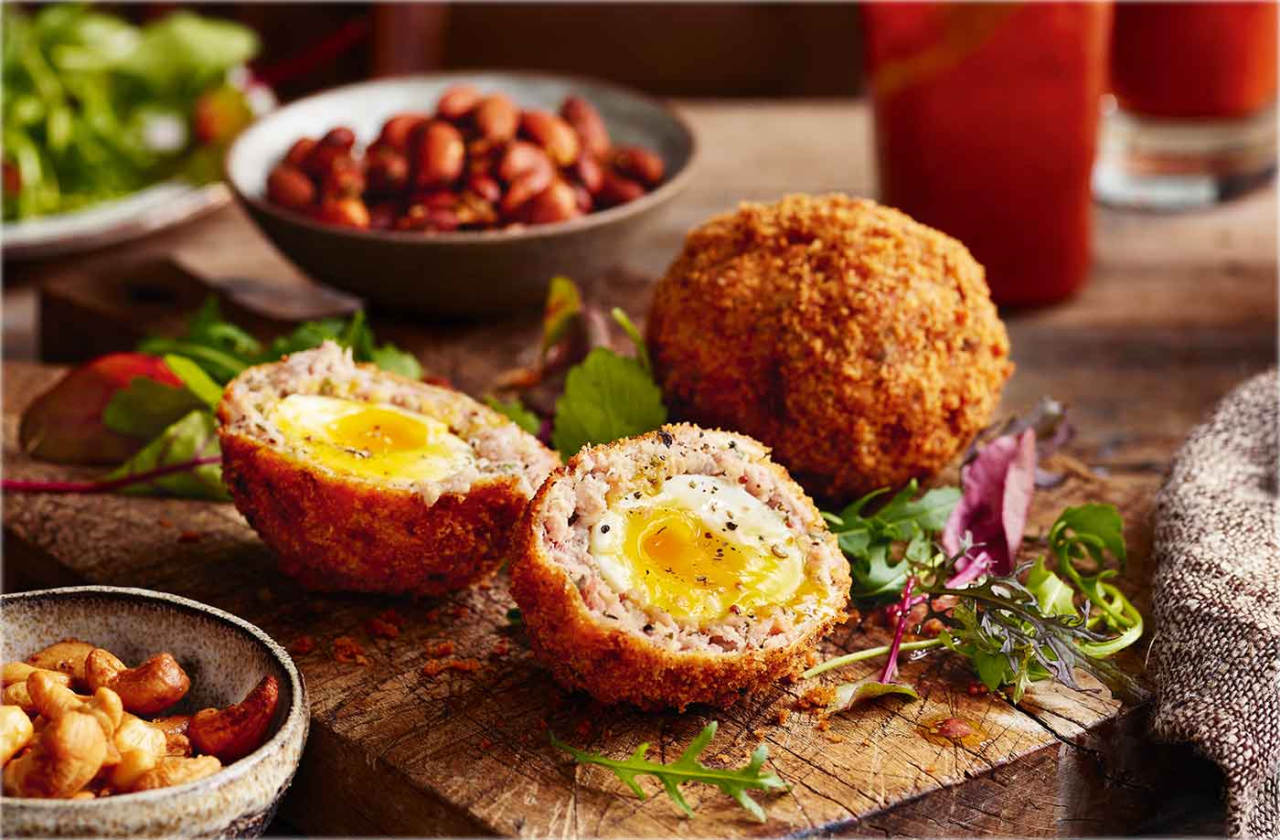 Maple bacon Scotch eggs recipe