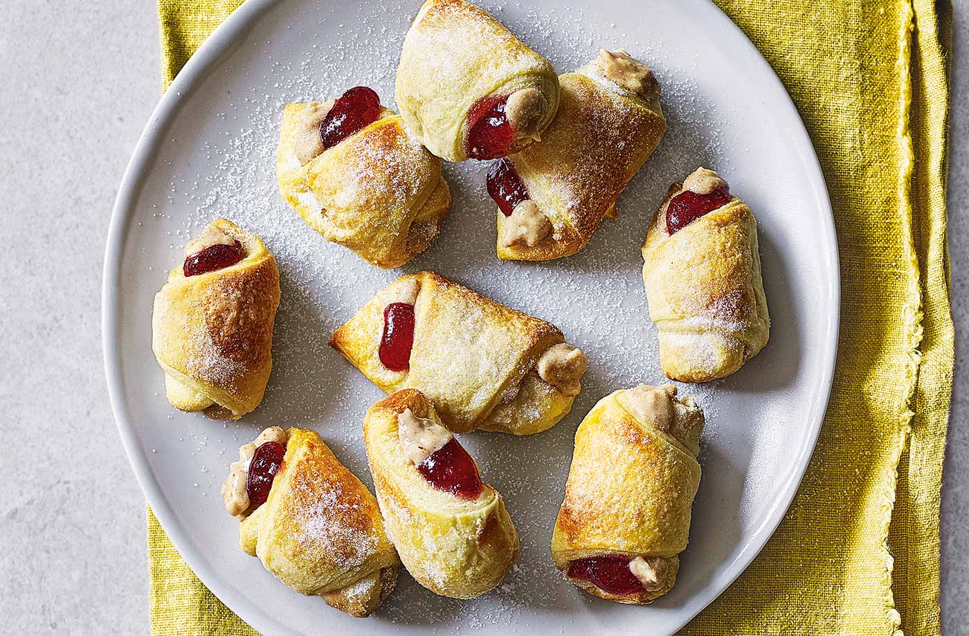 Mini peanut butter and jam croissant twists recipe